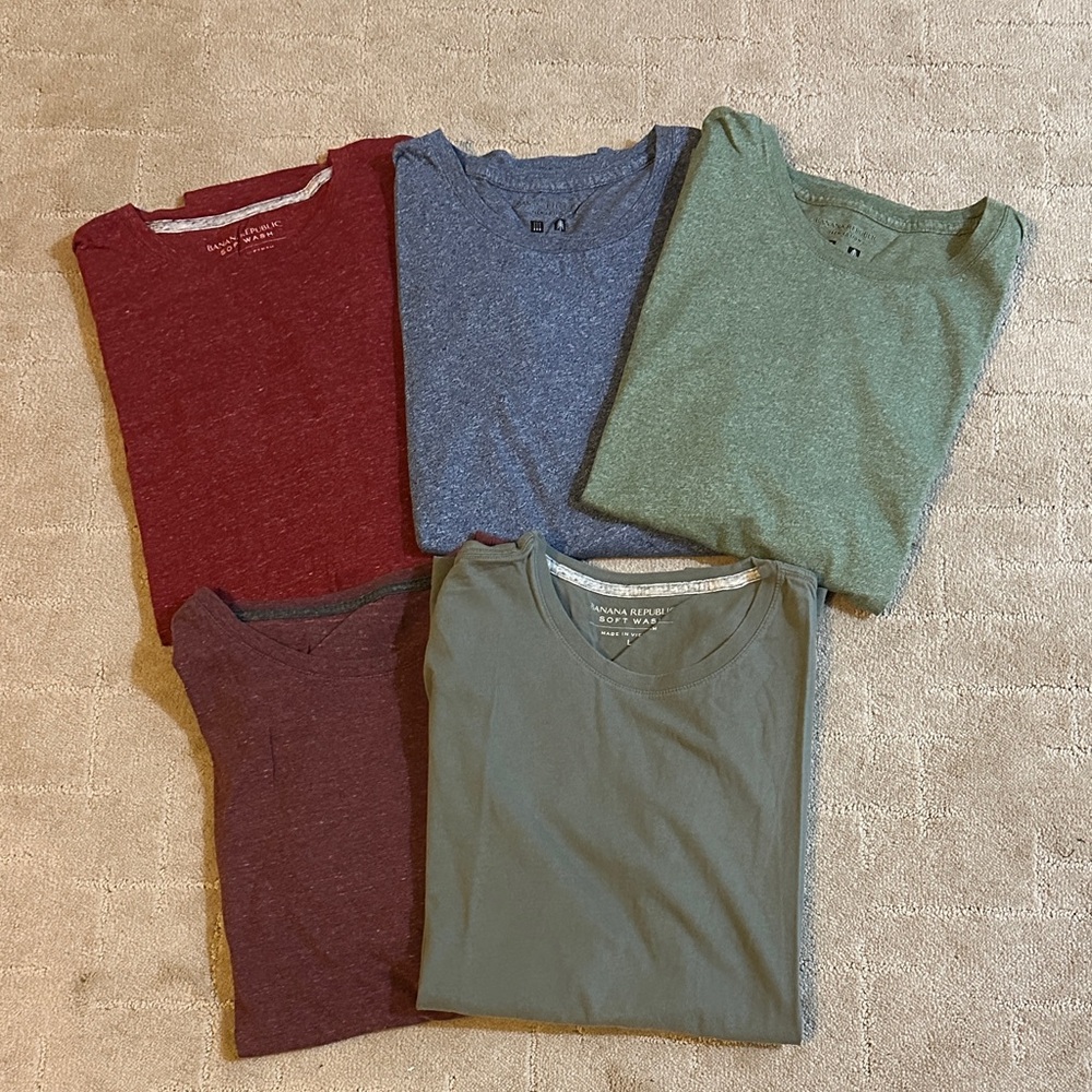 Banana Republic Short Sleeve Tees - Red, Blue, Green size large